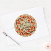 Naam toevoegen Overeenkomende Thanksgiving Autumn  Ronde Sticker (Envelop)
