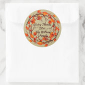 Naam toevoegen Overeenkomende Thanksgiving Autumn  Ronde Sticker (Tas)