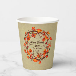 Naam toevoegen Overeenkomende Thanksgiving herfst Papieren Bekers