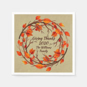 Naam toevoegen Overeenkomende Thanksgiving najaar Servet (Voorkant)