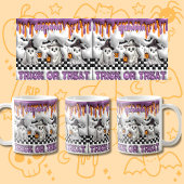 Naam toevoegen Paarse 3D-effect Halloween Ghosts Koffiemok