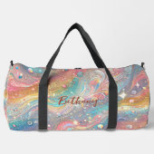 Naam toevoegen Pastel Swirls & Stars Pink Aqua Abs Plunjezak (Voorkant)