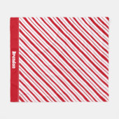 Naam toevoegen Peppermint Stripe Classic Fun Chris Fleece Deken (Voorkant (Horizontaal))