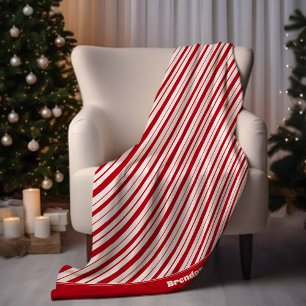 Naam toevoegen Peppermint Stripe Classic Fun Chris Fleece Deken