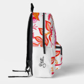 Naam toevoegen Preppy  Flowers | Roze en Sinaasapp Bedrukte Rugzak (Links)