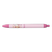 Naam toevoegen Princess & Her Unicorn & Butterflie Zwarte Inkt Pen (Voorkant)