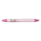 Naam toevoegen Princess with Unicorn Butterflies F Zwarte Inkt Pen (Voorkant)