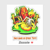 Naam toevoegen: Pumpkin Skeleton Snake Coffin Spid Sticker (Vel)