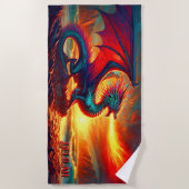 Naam toevoegen, Red Fire Breathing Dragon op het s Strandlaken (Voorkant)