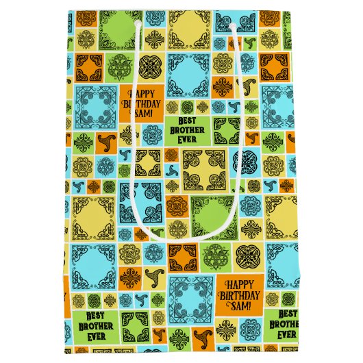 Naam toevoegen & Relatie Verjaardag Sinaasappel & Medium Cadeauzakje (Achterkant)