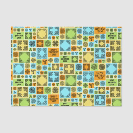 Naam toevoegen & Relatie Verjaardag Sinaasappel &  Tissuepapier (Voorkant)