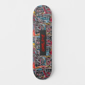 Naam toevoegen, rood blauw geel persoonlijk skateboard (Voorkant)