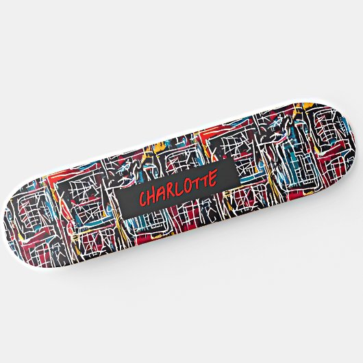 Naam toevoegen, rood blauw geel persoonlijk skateboard