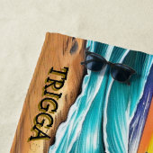 Naam toevoegen, Rottweiler Dog Running in Waves Strandlaken (In situ)