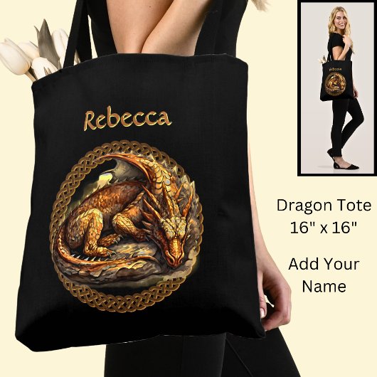 Naam toevoegen Rusting Brown Dragon Tote Bag