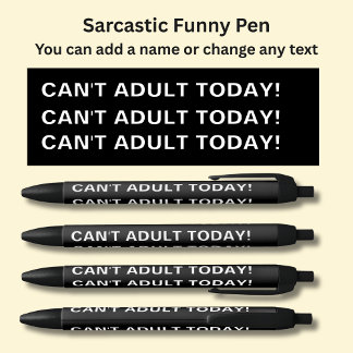 Naam toevoegen, sarcastisch bericht, KAN NIET VOLW Zwarte Inkt Pen