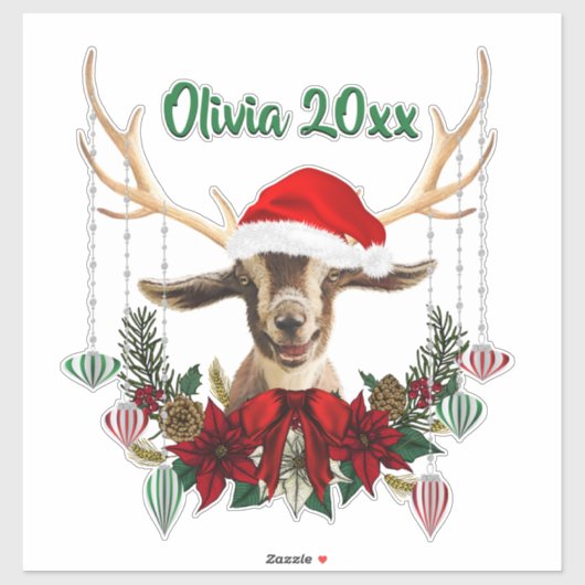 NAAM TOEVOEGEN - Schattig kerstfeest Kind Toggenbu Sticker (Vel)