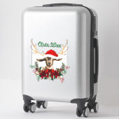 NAAM TOEVOEGEN - Schattig kerstfeest Kind Toggenbu Sticker (Koffer)