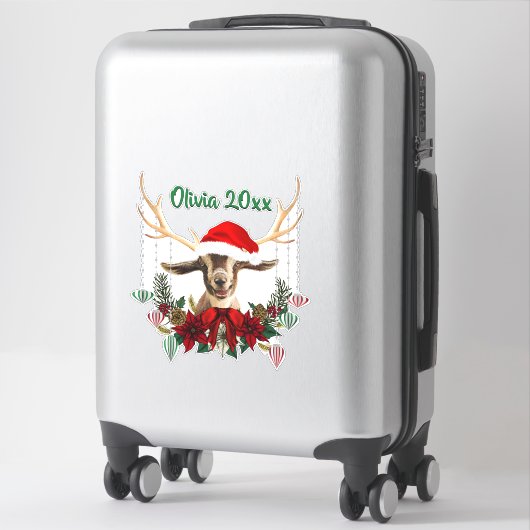 NAAM TOEVOEGEN - Schattig kerstfeest Kind Toggenbu Sticker (Koffer)