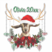 NAAM TOEVOEGEN - Schattig kerstfeest Kind Toggenbu Sticker (Voorkant)