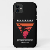 Naam toevoegen & Skateboard Geometrische driehoek Case-Mate iPhone Case (Achterkant)