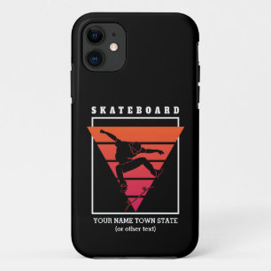 Naam toevoegen & Skateboard Geometrische driehoek Case-Mate iPhone Case