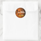 Naam toevoegen Spider Web Halloween Sticker Sinaas (Tas)