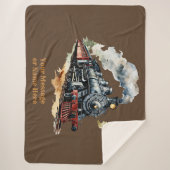 Naam toevoegen Steam Train Engine Fantasy Painting Sherpa Deken (Voorkant)