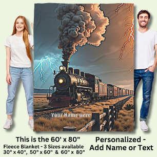 Naam toevoegen Steam Train Engine in een Storm Fleece Deken