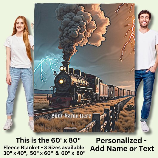 Naam toevoegen Steam Train Engine in een Storm Fleece Deken