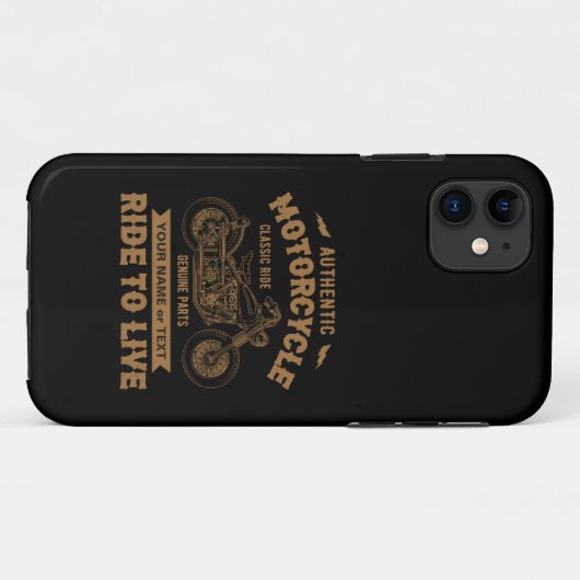 Naam toevoegen Tekst, Authentiële Motorcycle Klass Case-Mate iPhone Case (Achterkant (horizontaal))
