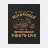 Naam toevoegen Tekst, Authentiële Motorcycle Klass Fleece Deken (Voorkant)
