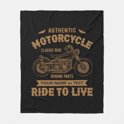 Naam toevoegen Tekst, Authentiële Motorcycle Klass Fleece Deken (Voorkant)