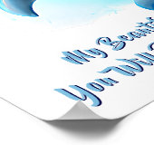 Naam toevoegen Tekst, Baby Blue Dolphin Nursery Po Poster (Hoek)