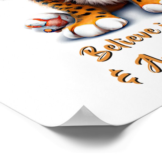 Naam toevoegen Tekst, Baby Cheetah Cub Nursery Poster (Hoek)