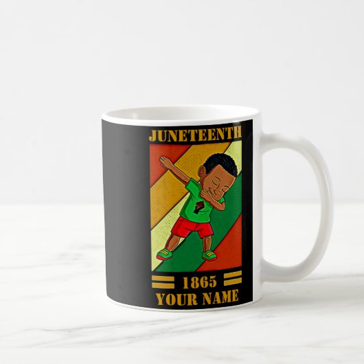 naam toevoegen tekst bewerken juneteenth kind dabb koffiemok (Rechts)
