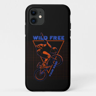Naam toevoegen Tekst BMX Extreme Freestyle Red Geo Case-Mate iPhone Case