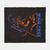 Naam toevoegen Tekst BMX Extreme Freestyle Red Geo Fleece Deken (Voorkant (Horizontaal))