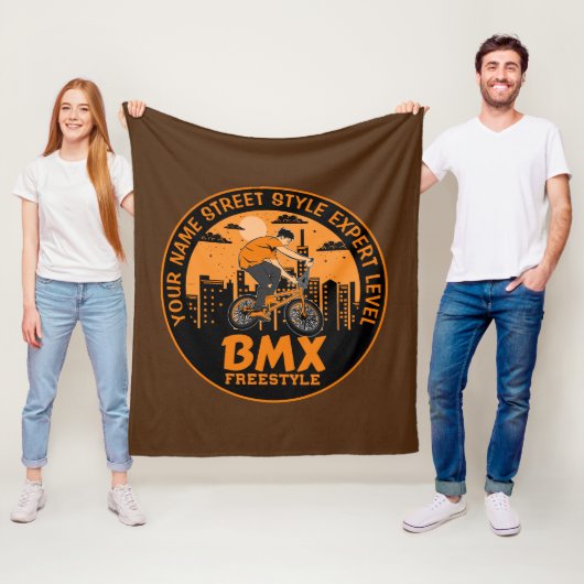 Naam toevoegen Tekst BMX Freestyle Street Style Ex Fleece Deken (In situ)