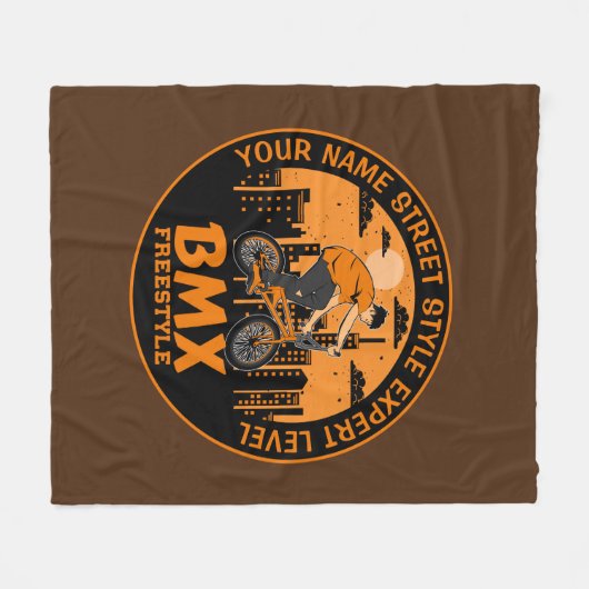 Naam toevoegen Tekst BMX Freestyle Street Style Ex Fleece Deken (Voorkant (Horizontaal))
