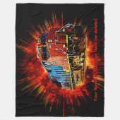 Naam toevoegen Tekst Diesel Locomotief Verbranding Fleece Deken (Voorkant)