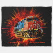 Naam toevoegen Tekst Diesel Locomotief Verbranding Fleece Deken (Voorkant (Horizontaal))