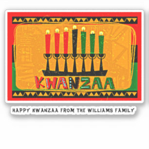 Naam toevoegen Tekst, Happy Kwanzaa Kandles Kiss Sticker