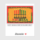 Naam toevoegen Tekst, Happy Kwanzaa Kandles Kiss Sticker (Vel)
