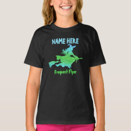 Naam toevoegen & Tekst-heks-broomstick-halloween T-shirt