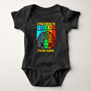 Naam toevoegen Tekst Juneteenth Black Queen Afro M Romper