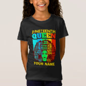 Naam toevoegen Tekst Juneteenth Black Queen Afro M T-shirt (Voorkant)