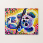 Naam toevoegen Tekst, Kleurrijke Baby Koala in de Legpuzzel (Horizontaal)
