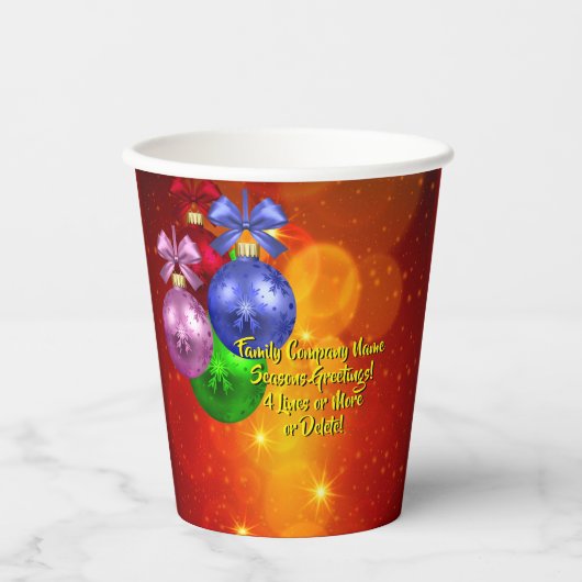 Naam toevoegen Tekst met kerstmis 20xx Papieren Bekers (Voorkant)