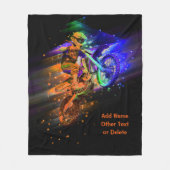 Naam toevoegen Tekst (of Verwijderen) Motocross Bi Fleece Deken (Voorkant)